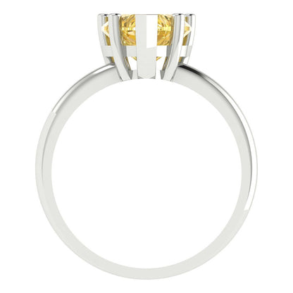 2 cttw Natural Citrine Solitaire  Engagement Ring - Solid Gold (Heart Cut,8mm)