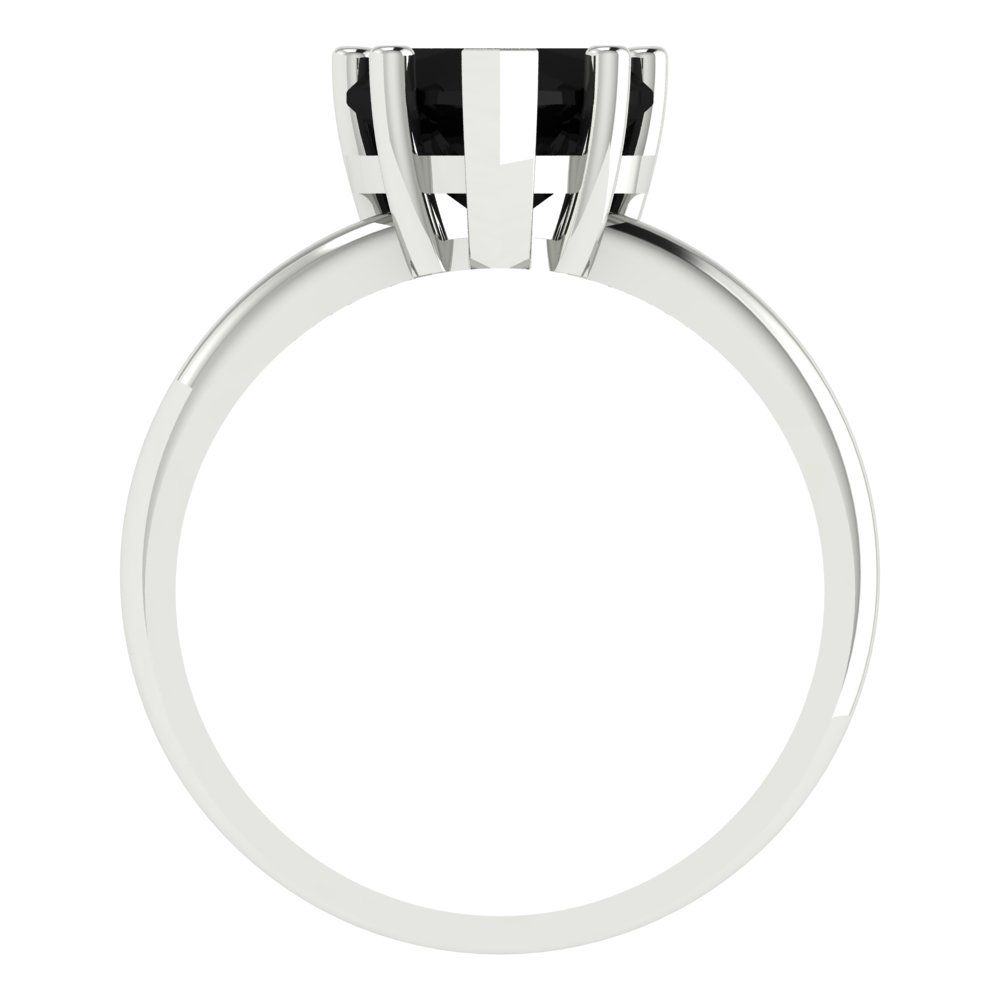 2 cttw Natural Onyx Solitaire  Engagement Ring - Solid Gold (Heart Cut,8mm)