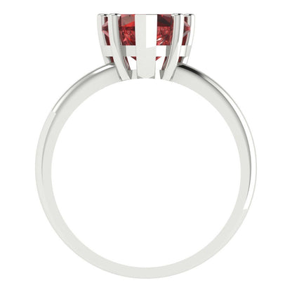 2 cttw Natural Garnet Solitaire  Engagement Ring - Solid Gold (Heart Cut,8mm)