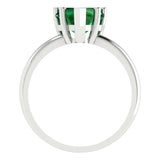 2.0 ct Brilliant Heart Cut Simulated Emerald Stone White Gold Solitaire Ring