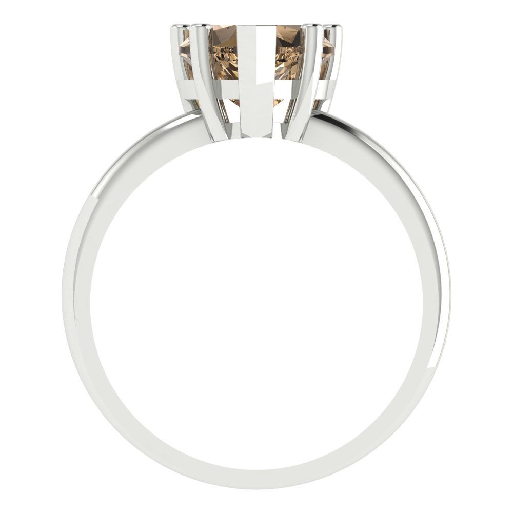 2 cttw Zirconia Simulated Champagne Diamond Solitaire  Engagement Ring - Solid Gold (VVS1, Heart Cut,8mm)
