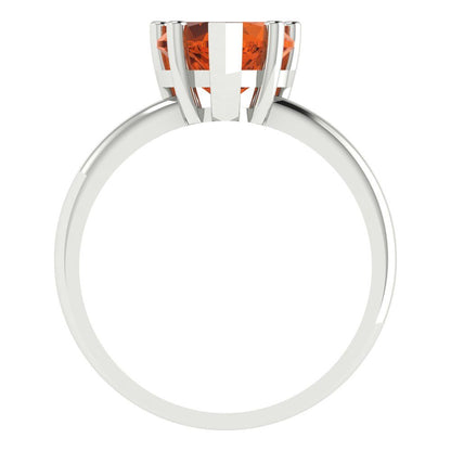 2 cttw Zirconia Simulated Red Diamond Solitaire  Engagement Ring - Solid Gold (VVS1, Heart Cut,8mm)