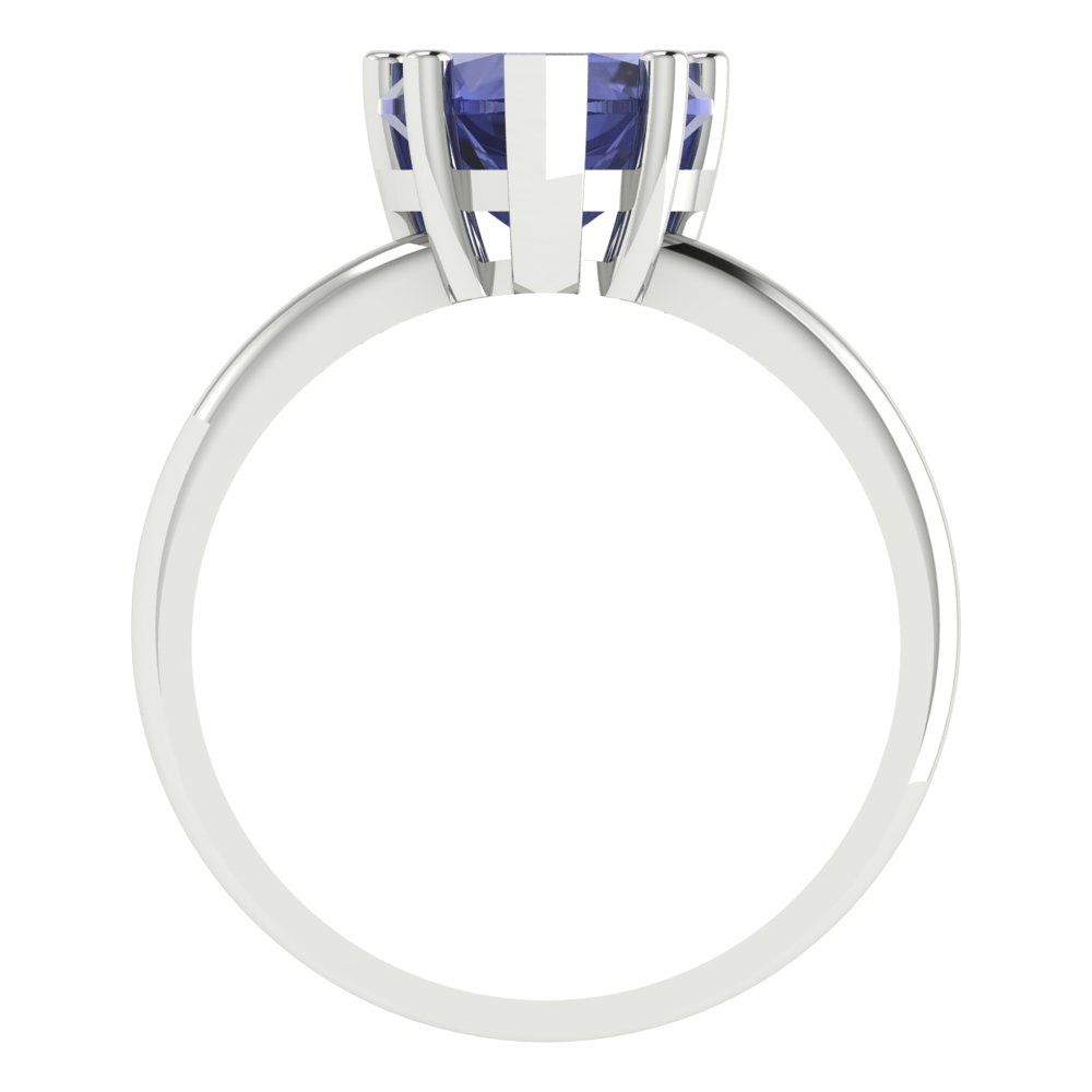 2 cttw Simulated Tanzanite Solitaire  Engagement Ring - Solid Gold (Heart Cut,8mm)