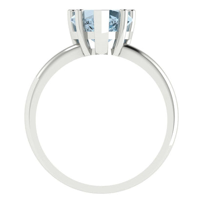 2 cttw Natural Swiss Blue Topaz Solitaire  Engagement Ring - Solid Gold (Heart Cut,8mm)