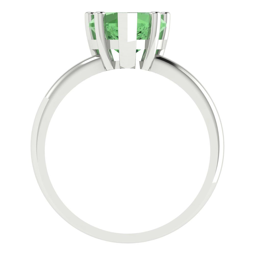 2 cttw Zirconia Simulated Green Diamond Solitaire  Engagement Ring - Solid Gold (VVS1, Heart Cut,8mm)