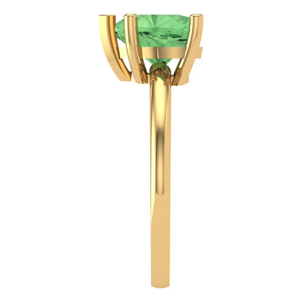 2 cttw Zirconia Simulated Green Diamond Solitaire  Engagement Ring - Solid Gold (VVS1, Heart Cut,8mm)