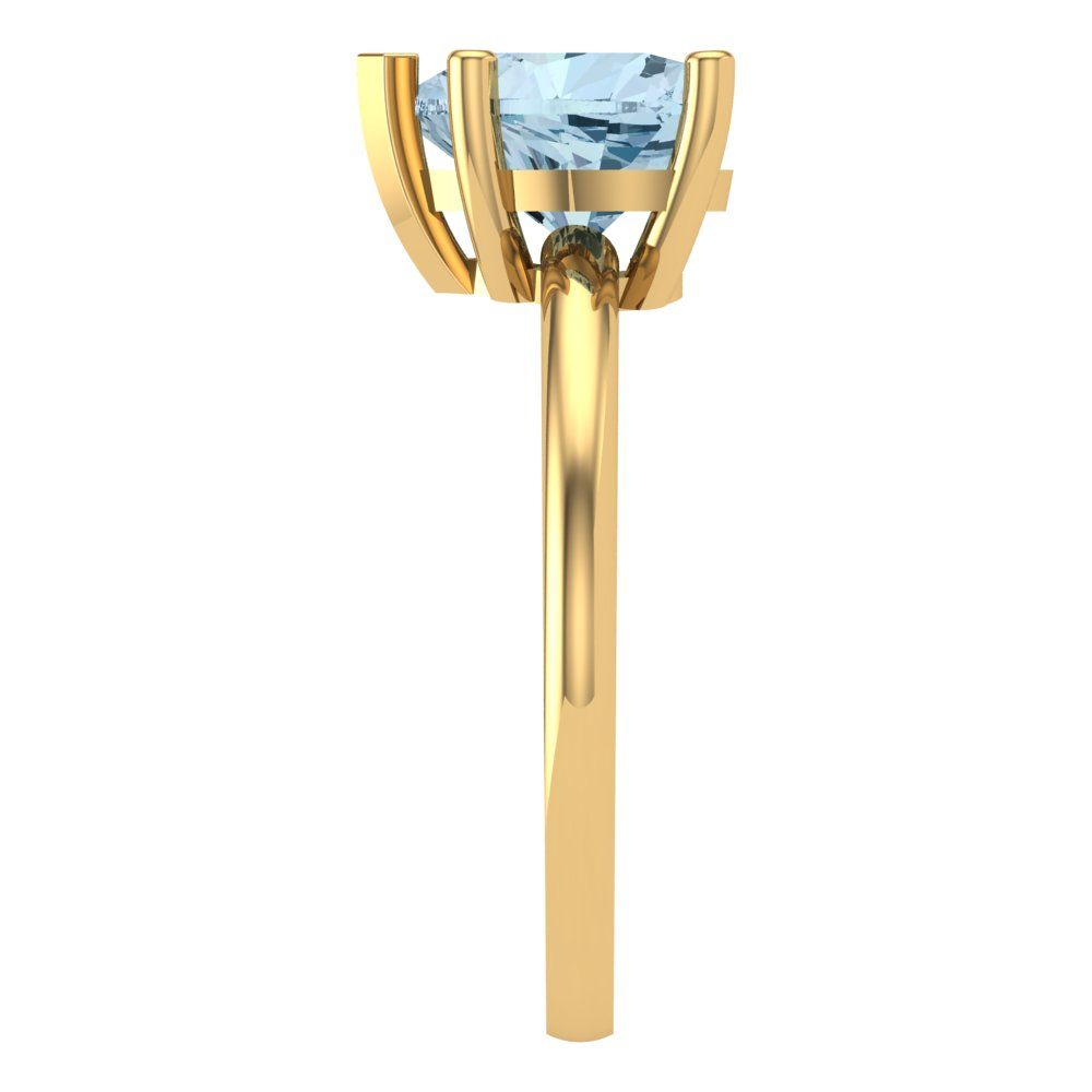 2 cttw Natural Swiss Blue Topaz Solitaire  Engagement Ring - Solid Gold (Heart Cut,8mm)