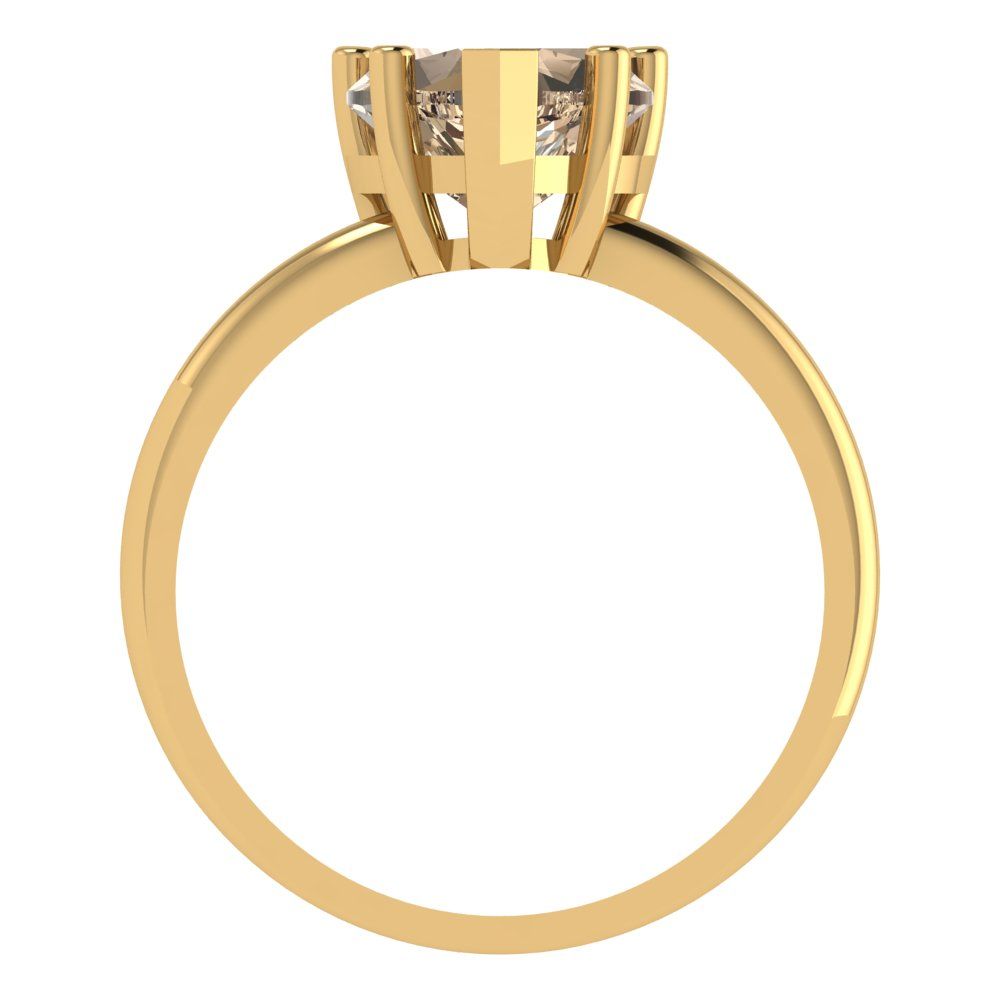 2 cttw Yellow Moissanite Solitaire  Engagement Ring - Solid Gold (Heart Cut,8mm)