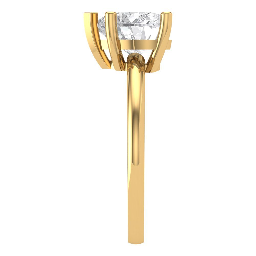 2 cttw White Sapphire Solitaire  Engagement Ring - Solid Gold (Heart Cut,8mm)