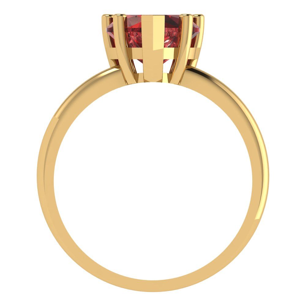 2 cttw Natural Garnet Solitaire  Engagement Ring - Solid Gold (Heart Cut,8mm)