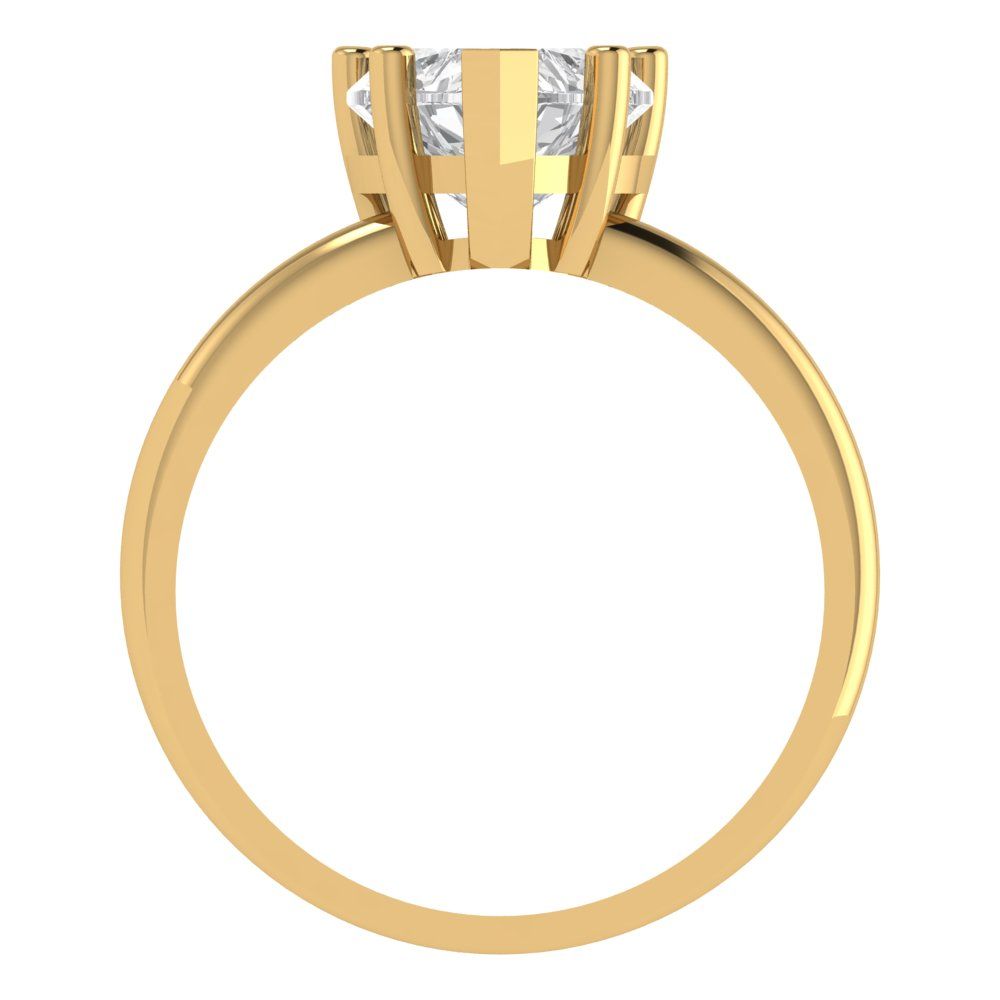 2 cttw White Sapphire Solitaire  Engagement Ring - Solid Gold (Heart Cut,8mm)