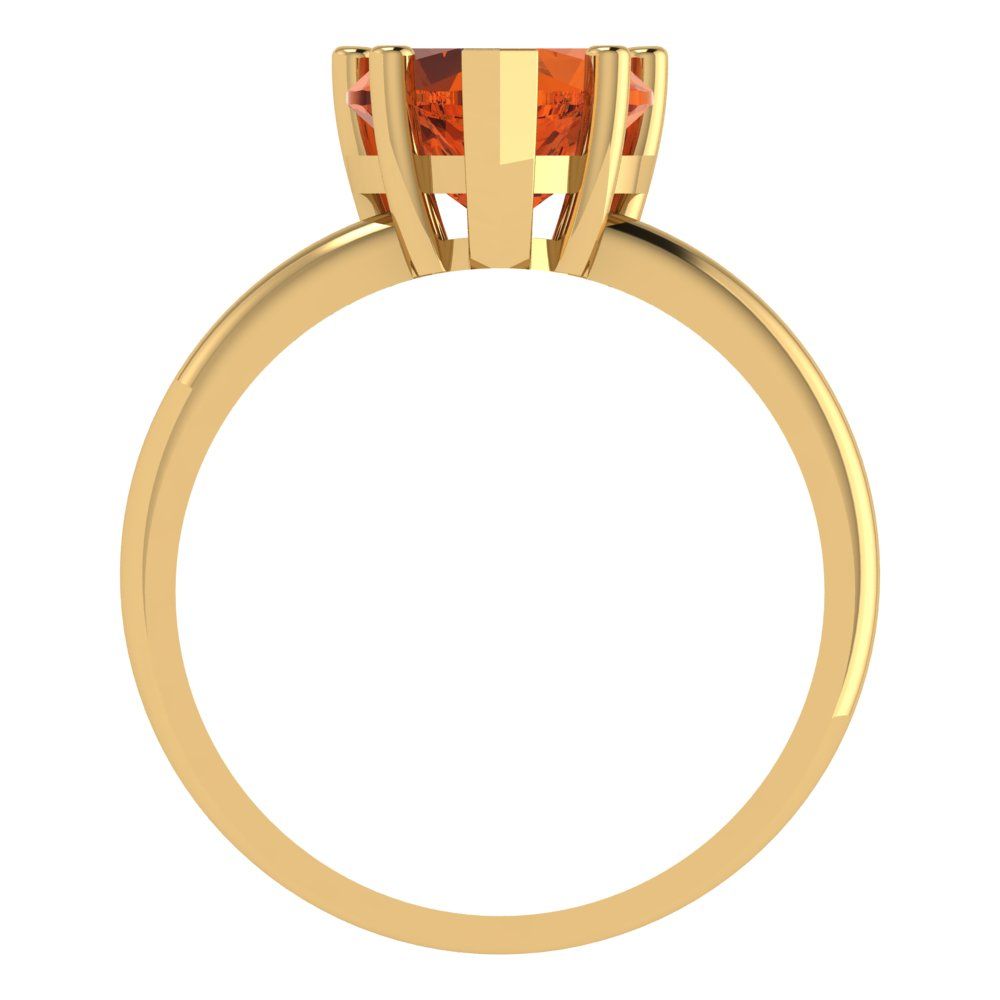 2 cttw Zirconia Simulated Red Diamond Solitaire  Engagement Ring - Solid Gold (VVS1, Heart Cut,8mm)