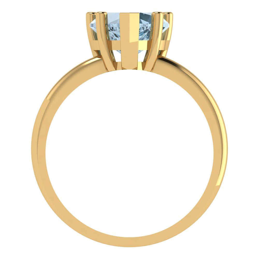 2 cttw Natural Sky Blue Topaz Solitaire  Engagement Ring - Solid Gold (Heart Cut,8mm)