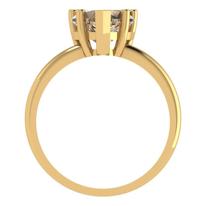 2 cttw Yellow Moissanite Solitaire  Engagement Ring - Solid Gold (Heart Cut,8mm)