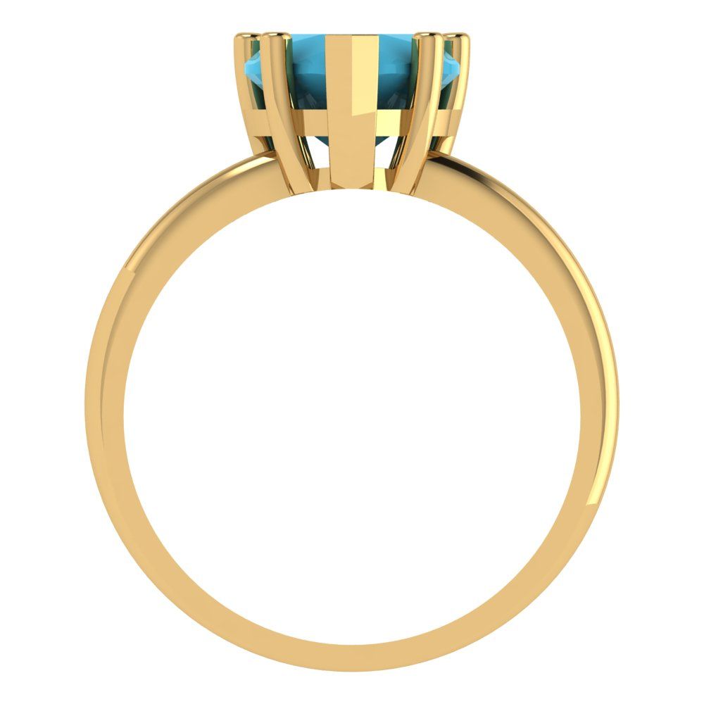 2 cttw Simulated Turquoise Solitaire  Engagement Ring - Solid Gold (Heart Cut,8mm)