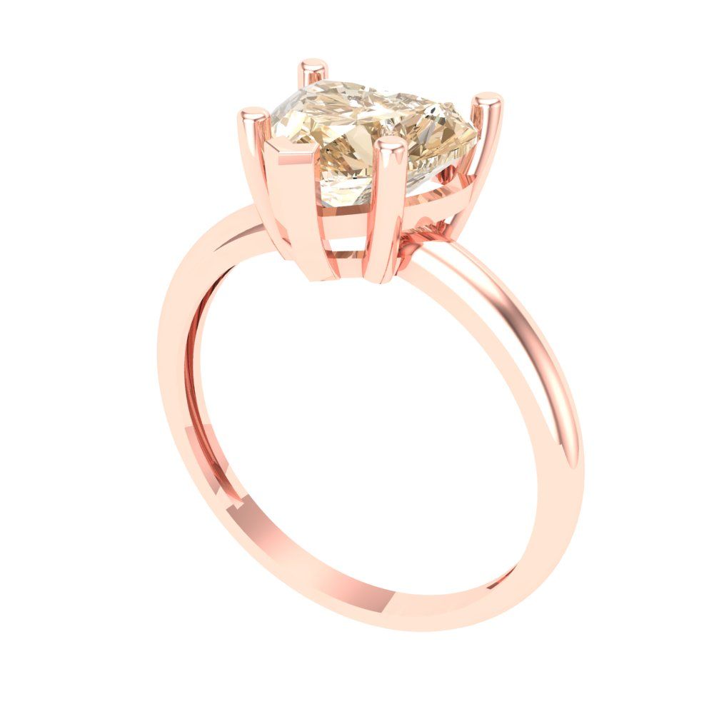 2 cttw Natural Morganite Solitaire  Engagement Ring - Solid Gold (Heart Cut,8mm)