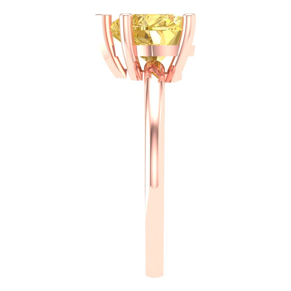 2 cttw Natural Citrine Solitaire  Engagement Ring - Solid Gold (Heart Cut,8mm)