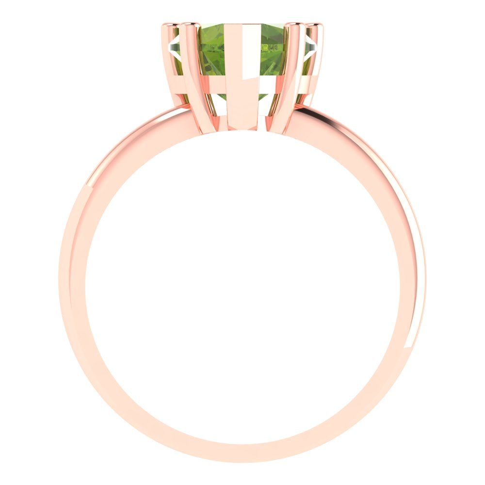 2 cttw Natural Peridot Solitaire  Engagement Ring - Solid Gold (Heart Cut,8mm)