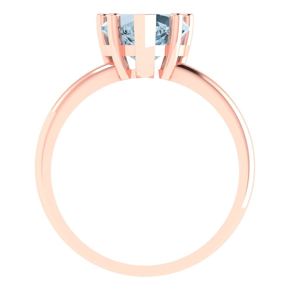 2 cttw Natural Aquamarine Solitaire  Engagement Ring - Solid Gold (Heart Cut,8mm)