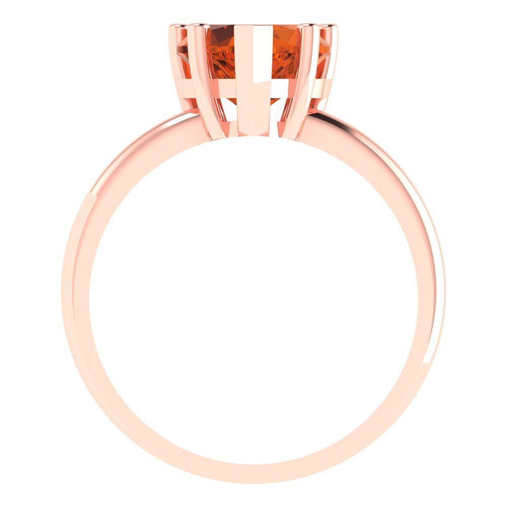 2 cttw Zirconia Simulated Red Diamond Solitaire  Engagement Ring - Solid Gold (VVS1, Heart Cut,8mm)