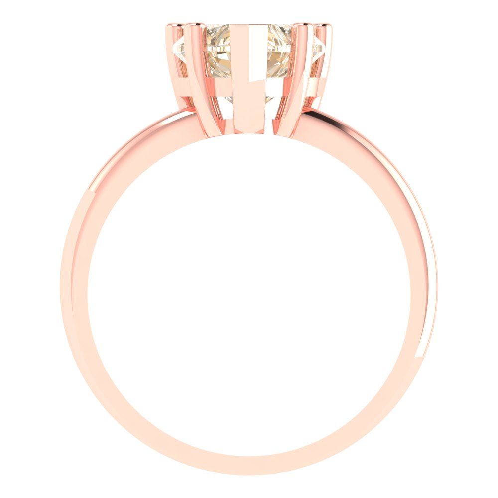 2 cttw Natural Morganite Solitaire  Engagement Ring - Solid Gold (Heart Cut,8mm)