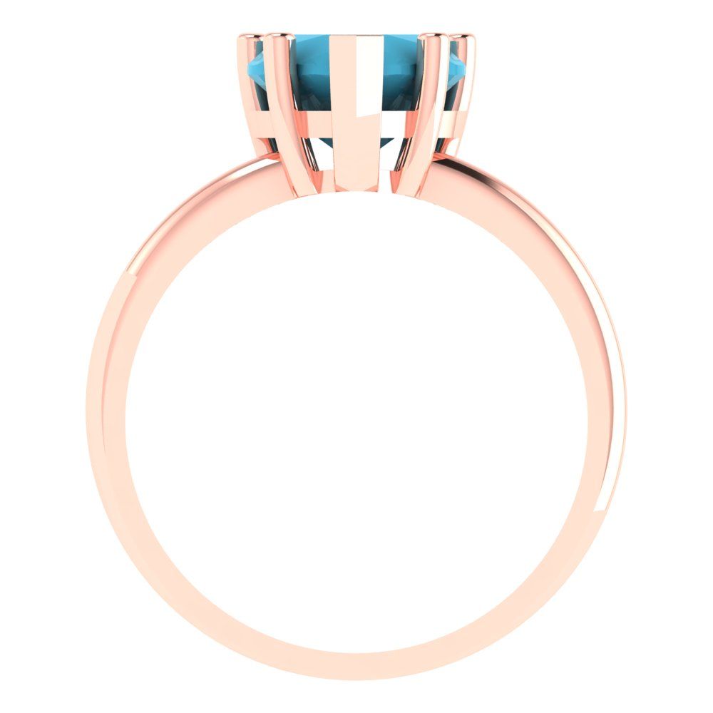 2 cttw Simulated Turquoise Solitaire  Engagement Ring - Solid Gold (Heart Cut,8mm)