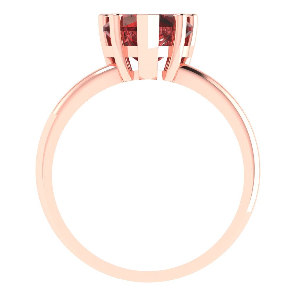 2 cttw Natural Garnet Solitaire  Engagement Ring - Solid Gold (Heart Cut,8mm)
