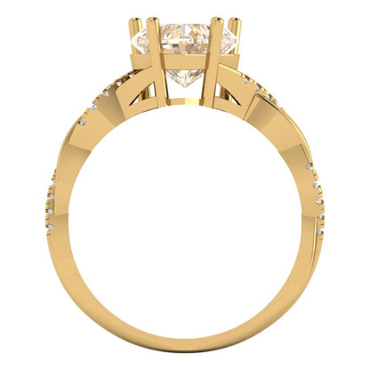 2.1 cttw Natural Morganite Solitaire with Zirconia Simulated Diamond Accents Engagement Ring - Solid Gold (Heart Cut,8mm)