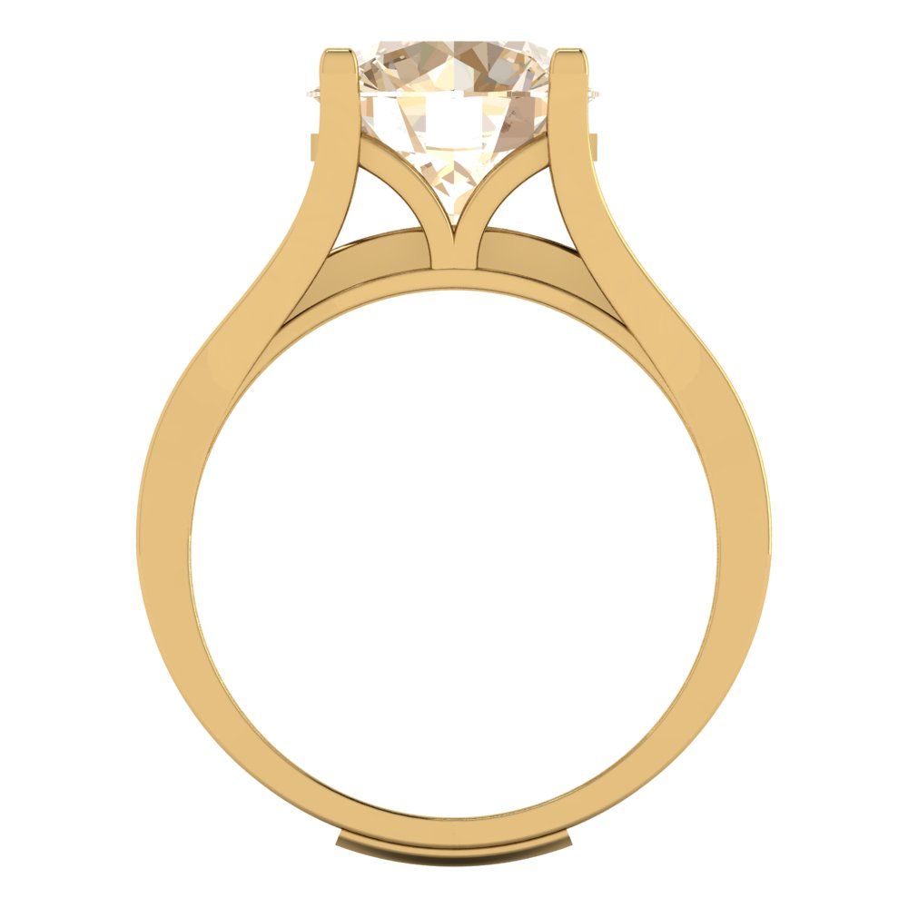 3.39 cttw Round Cut Natural Morganite Bridal Set - Solid Yellow Gold Engagement Ring & Wedding Band