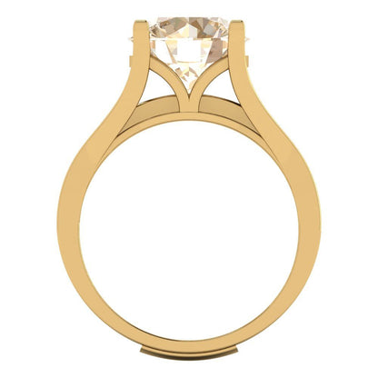3.39 cttw Round Cut Natural Morganite Bridal Set - Solid Yellow Gold Engagement Ring & Wedding Band