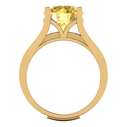 3.39 cttw Round Cut Simulated Yellow Diamond Bridal Set - Solid Yellow Gold Engagement Ring & Wedding Band