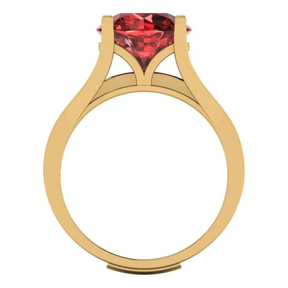 3.39 cttw Round Cut Natural Garnet Bridal Set - Solid Yellow Gold Engagement Ring & Wedding Band