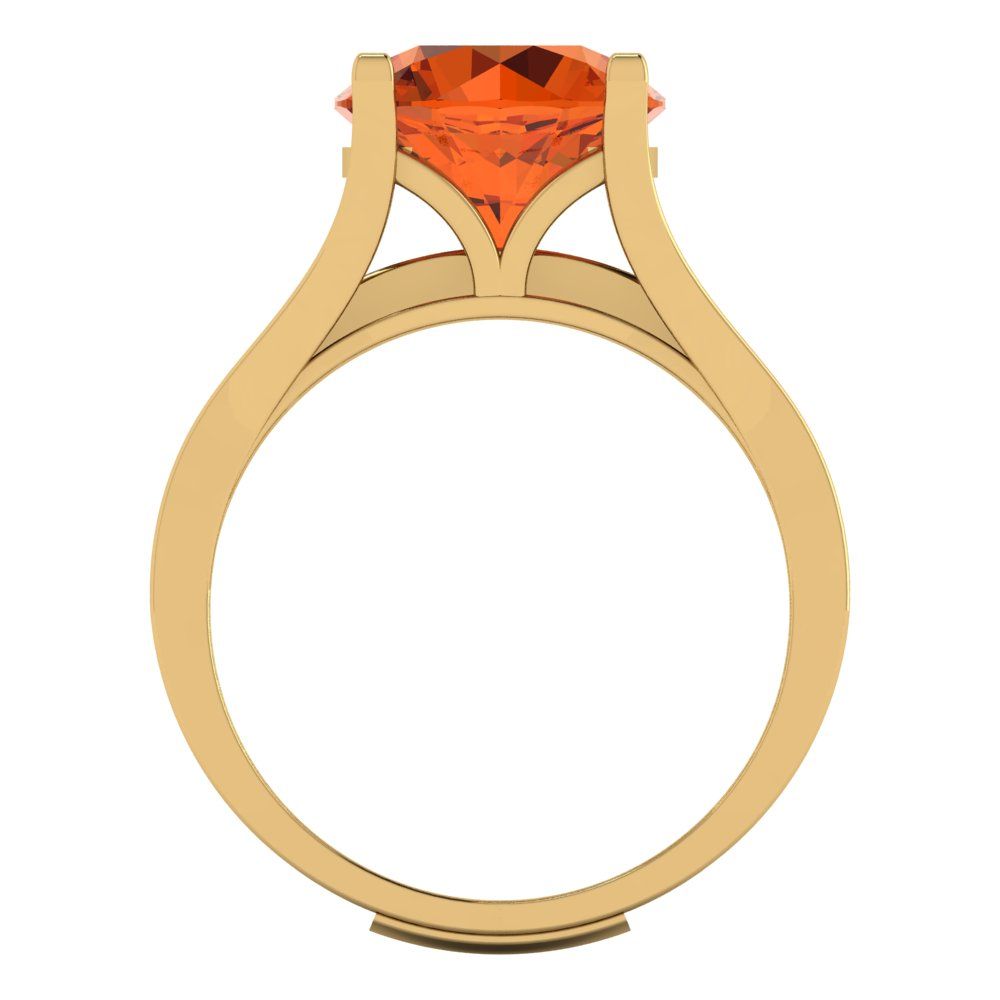 3.39 cttw Round Cut Simulated Ruby Bridal Set - Solid Yellow Gold Engagement Ring & Wedding Band