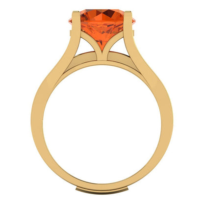 3.39 cttw Round Cut Simulated Ruby Bridal Set - Solid Yellow Gold Engagement Ring & Wedding Band