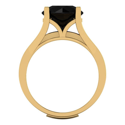 3.39 cttw Round Cut Natural Onyx Bridal Set - Solid Yellow Gold Engagement Ring & Wedding Band