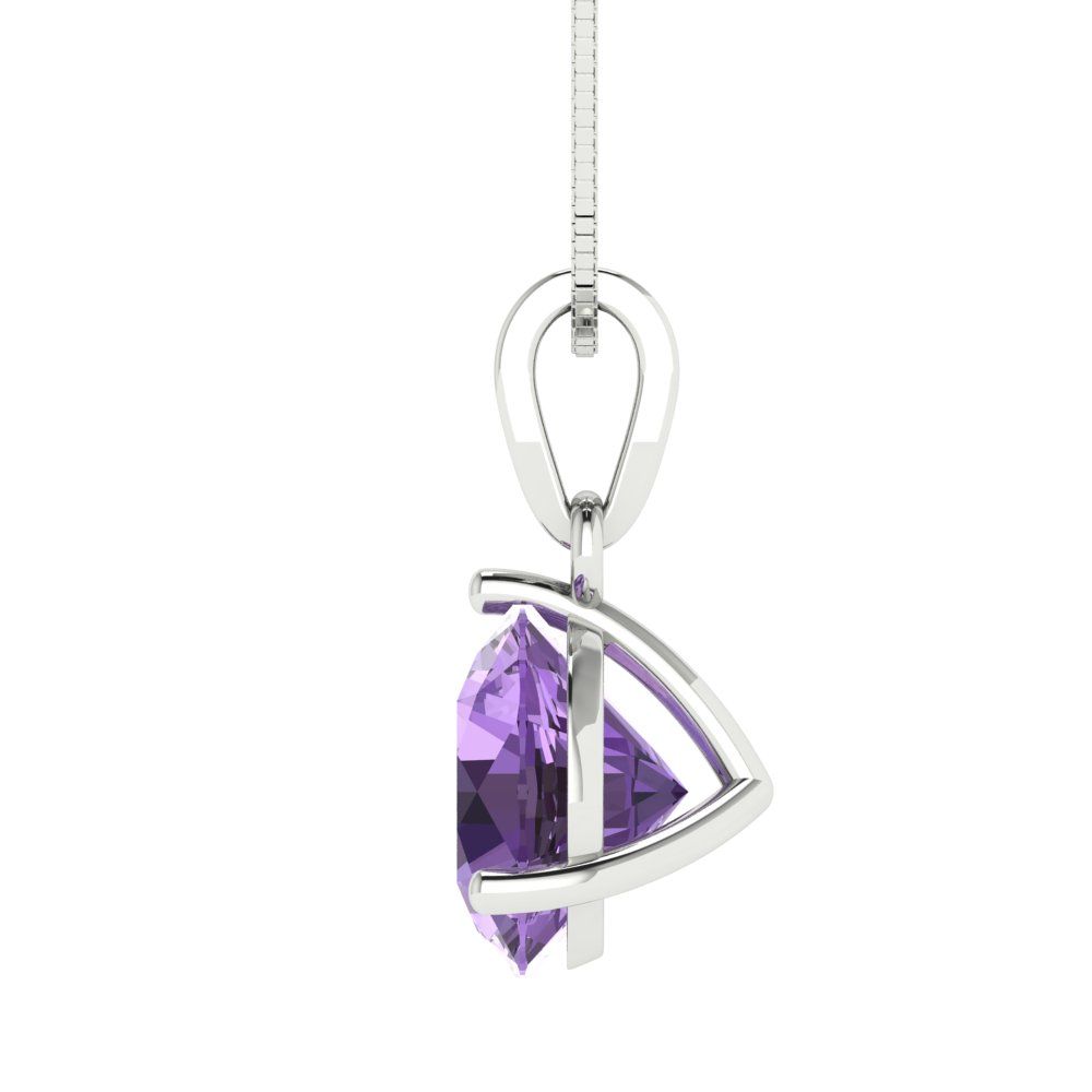 2cttw Round Cut Alexandrite Gold-Plated 925 Silver Pendant and 16" Box-Chain Necklace