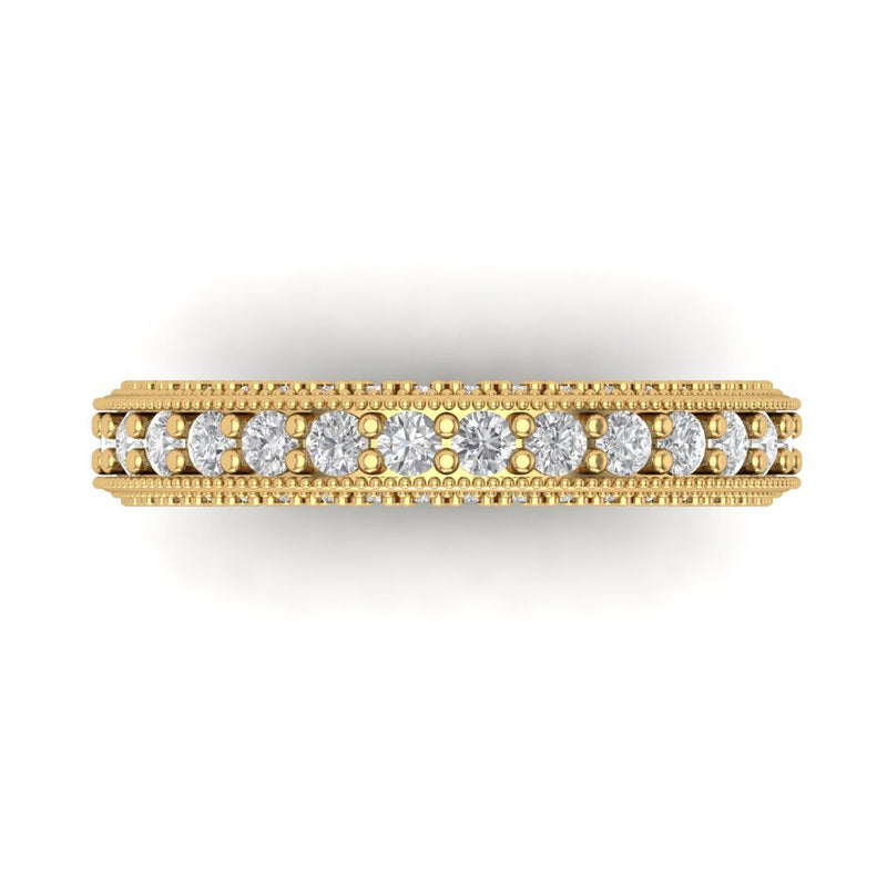 1.44 ct Brilliant Round Cut Natural Diamond Stone Clarity SI1-2 Color G-H Yellow Gold Band