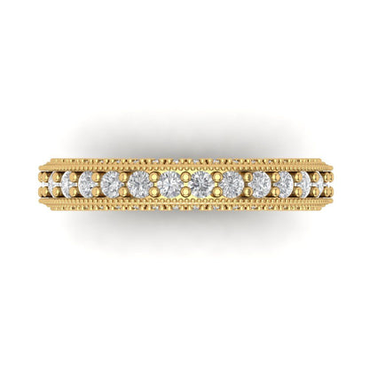 1.44 cttw Moissanite Round Cut Yellow Gold Eternity Wedding Band