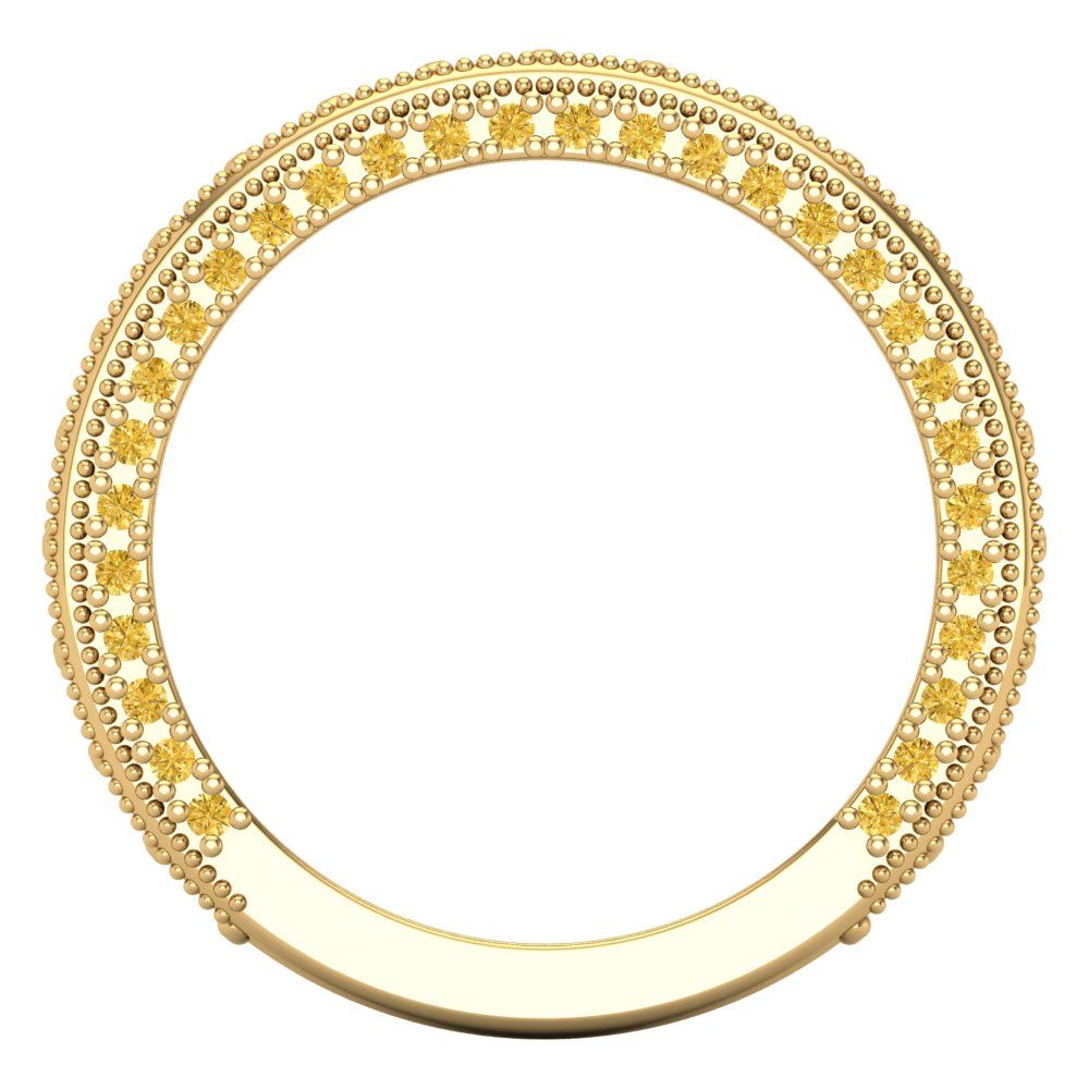 1.44 cttw Simulated Yellow Diamond Round Cut Yellow Gold Eternity Wedding Band