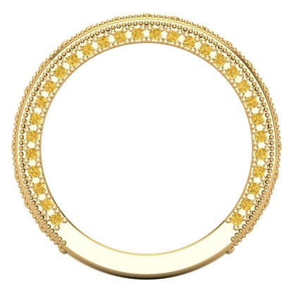 1.44 cttw Simulated Yellow Diamond Round Cut Yellow Gold Eternity Wedding Band