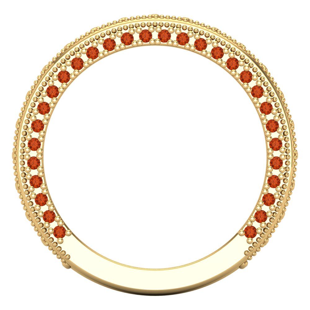 1.44 cttw Simulated Red Diamond Round Cut Yellow Gold Eternity Wedding Band