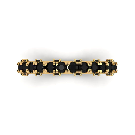 3.13 cttw Natural Onyx Round Cut Yellow Gold Eternity Wedding Band