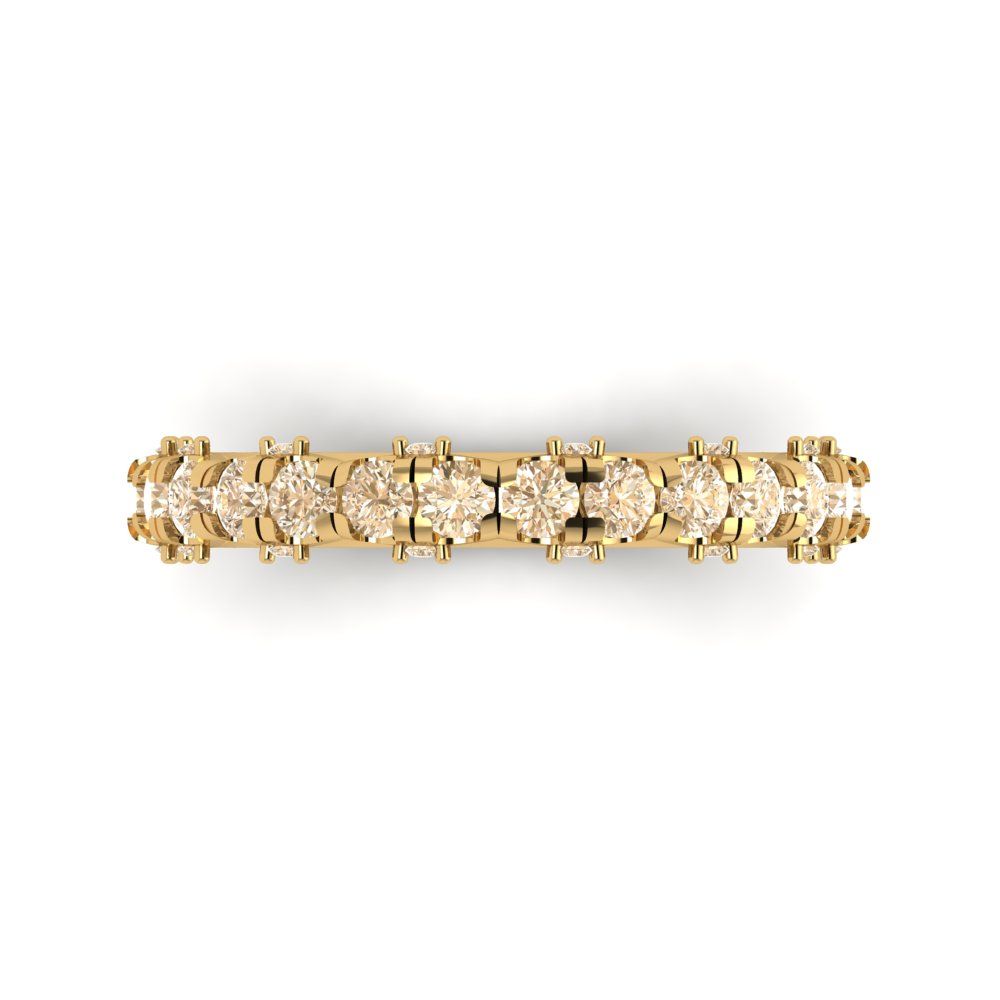 3.13 cttw Natural Morganite Round Cut Yellow Gold Eternity Wedding Band