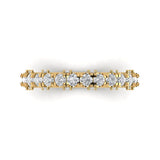 3.13 ct Brilliant Round Cut Natural Diamond Stone Clarity SI1-2 Color G-H Yellow Gold Eternity Band