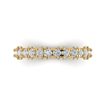 3.13 cttw Moissanite Round Cut Yellow Gold Eternity Wedding Band