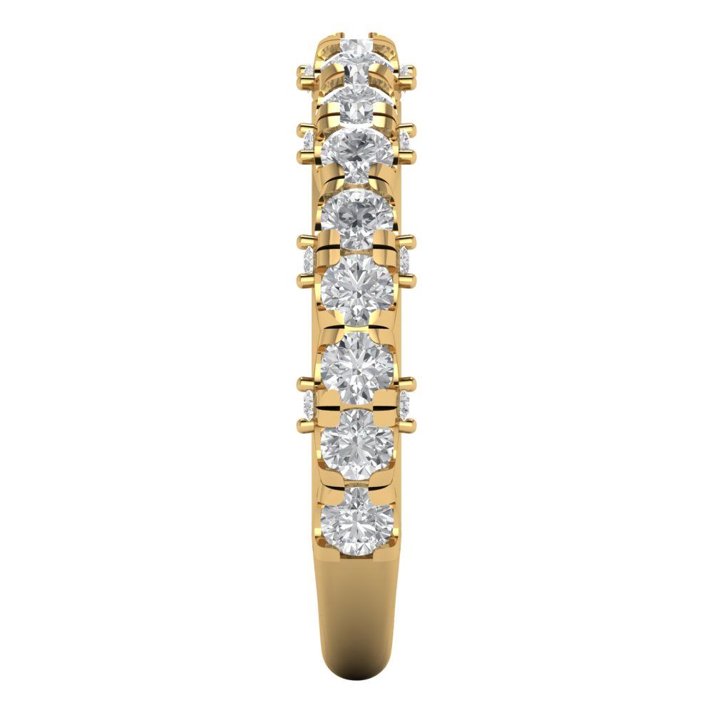 3.13 cttw Moissanite Round Cut Yellow Gold Eternity Wedding Band