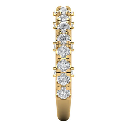 3.13 cttw Moissanite Round Cut Yellow Gold Eternity Wedding Band
