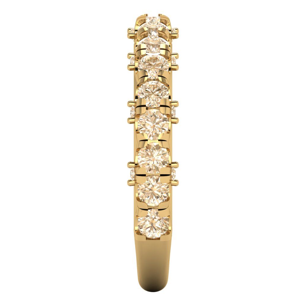 3.13 cttw Natural Morganite Round Cut Yellow Gold Eternity Wedding Band