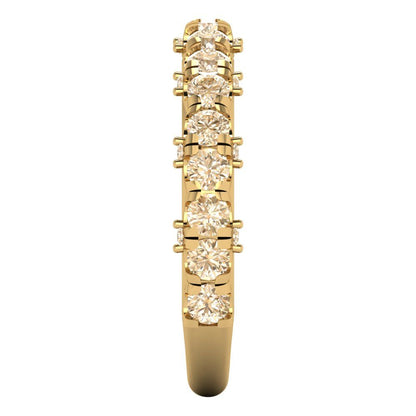 3.13 cttw Natural Morganite Round Cut Yellow Gold Eternity Wedding Band