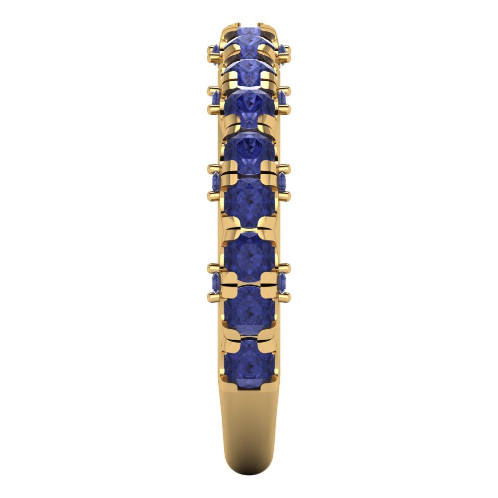 3.13 cttw Simulated Tanzanite Round Cut Yellow Gold Eternity Wedding Band
